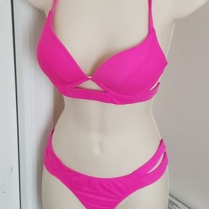 Victoria's secret hot pink push up 34B itsy bikini